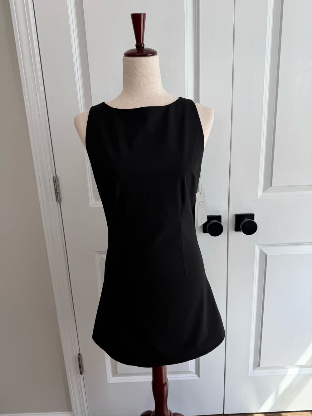 BYLT Women’s Executive Boat Neck Mini Dress Black NWT Size Small